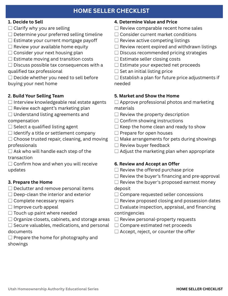 Home Seller Checklist cover